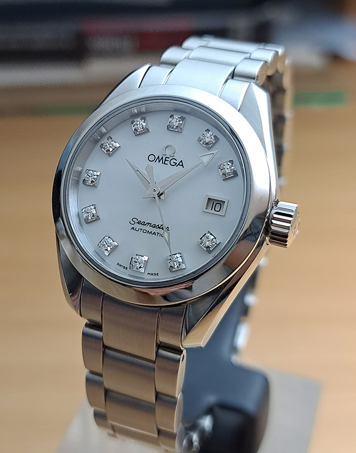 Omega Seamaster Aqua Terra Automatic Diamond Dial Wristwatch Ref. 2563.75